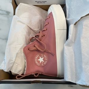 Converse Rust Pink Egret leather platform All Stars size 8 New in Box